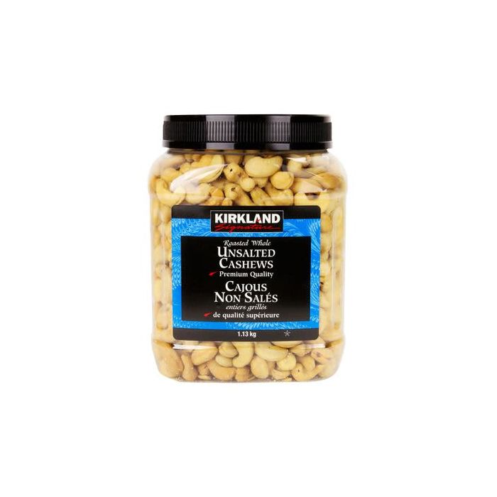 Kirkland Signature Unsalted Roasted Whole Cashews