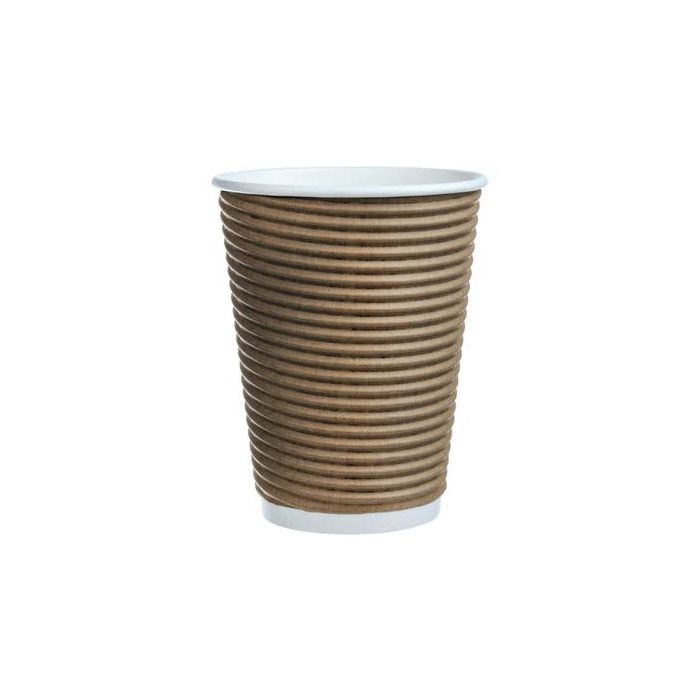 Cafe Express 12-Ounce Brown Ripple Hot Cups & Lid