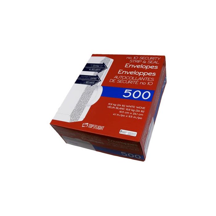 Top Flight No. 10 Security Strip & Seal Envelopes