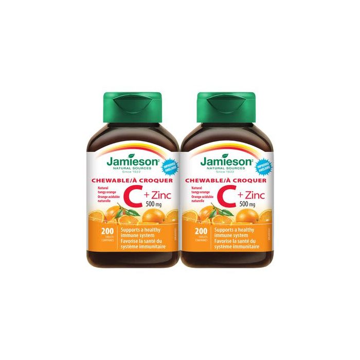 Jamieson 500mg Vitamin C Plus Zinc Dietary Supplement