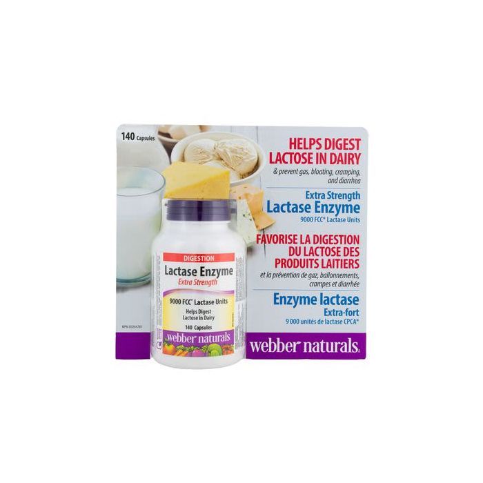 Webber Naturals Lactase Enzyme Dairy Digestion Supplement