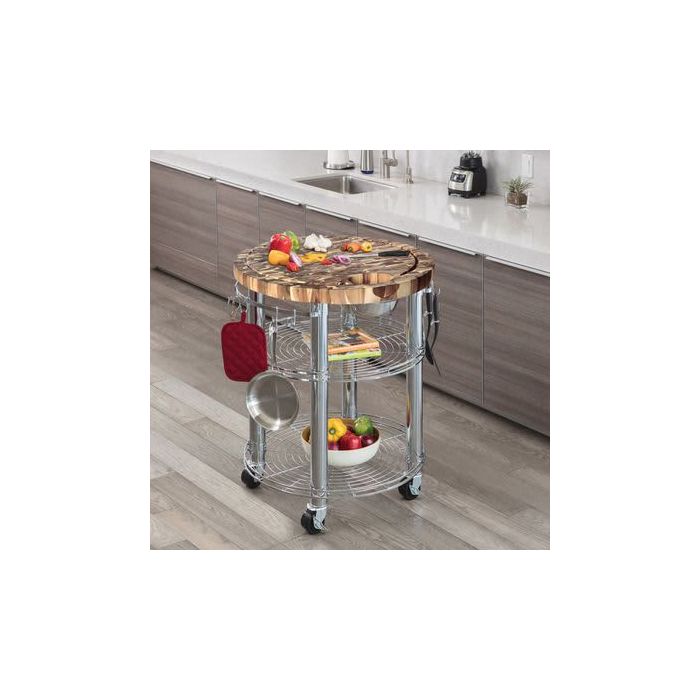 Seville Classics Round Kitchen Cart