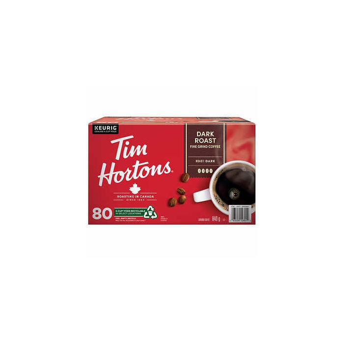 Tim Hortons Dark Roast Single-serve K-Cup Pods, 80-pack