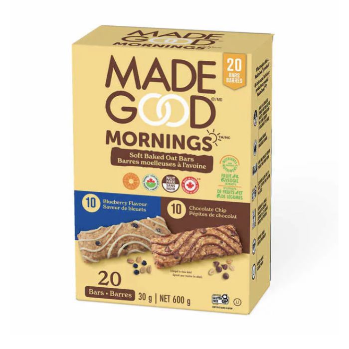 MadeGood Mornings Oat Bars, 20pk