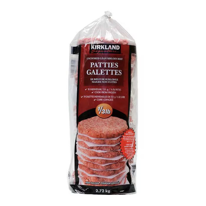 Kirkland Signature Frozen Lean Sirloin Patties