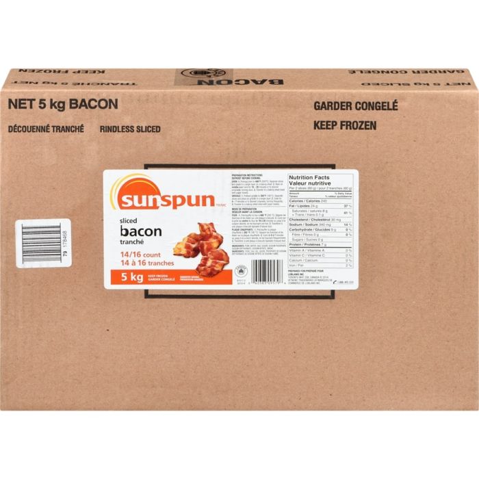 Sunspun Sliced Bacon 5kg