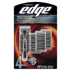 Edge 4-Titanium-Blade Razor With 17 Refill Catridges