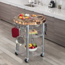 Seville Classics Round Kitchen Cart