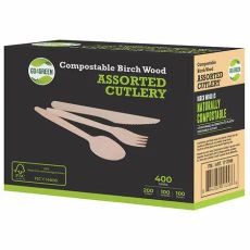 Go4Green Assorted Birch Cutlery (Pack of 400)